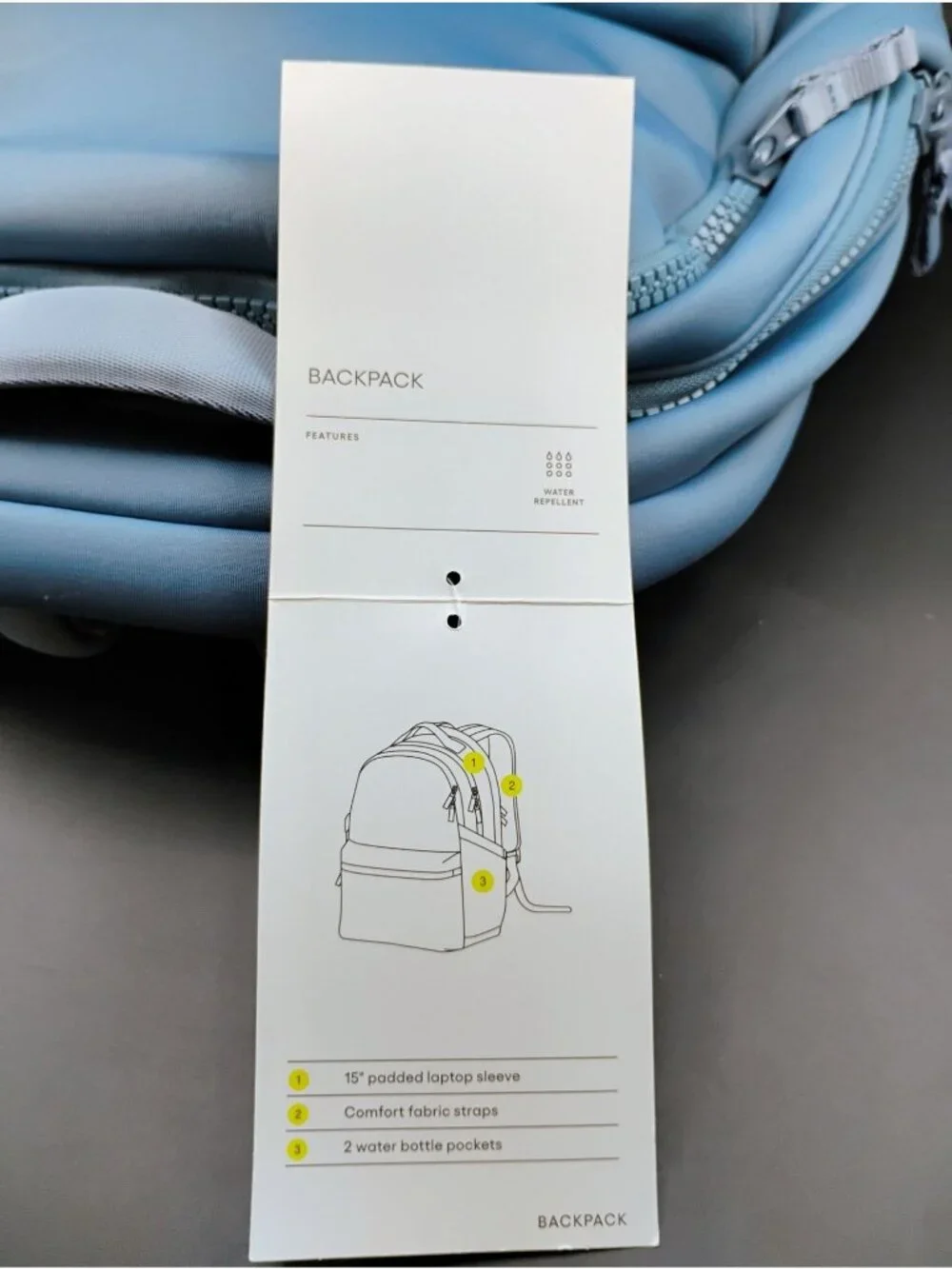 All In Motion Light Blue Backpack With Multiple Compartments & Adjustable Straps